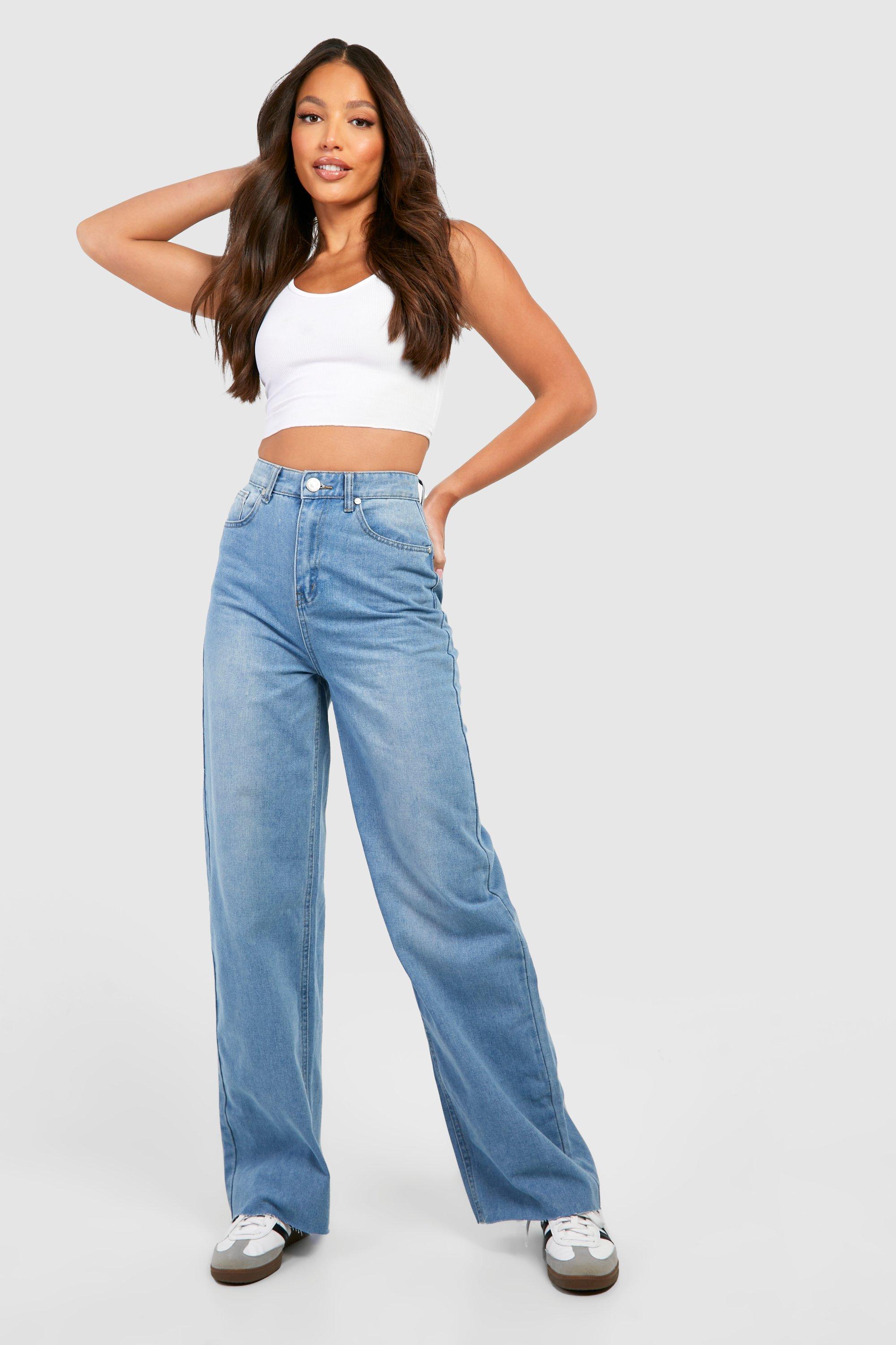 Womens high waisted 2024 wide leg jeans